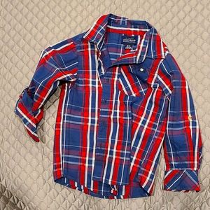 Lucky brand Boys button down in blue plaid